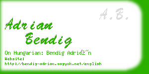 adrian bendig business card